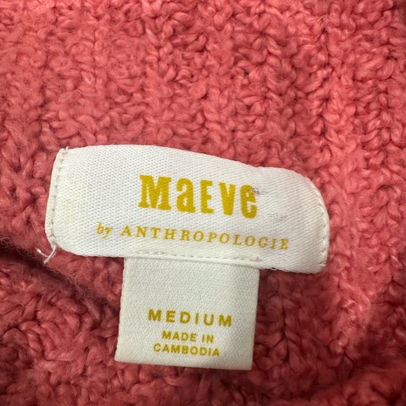 Anthropologie maeve dakotah chunky knit oversized sweater pink - Picture 5 of 6